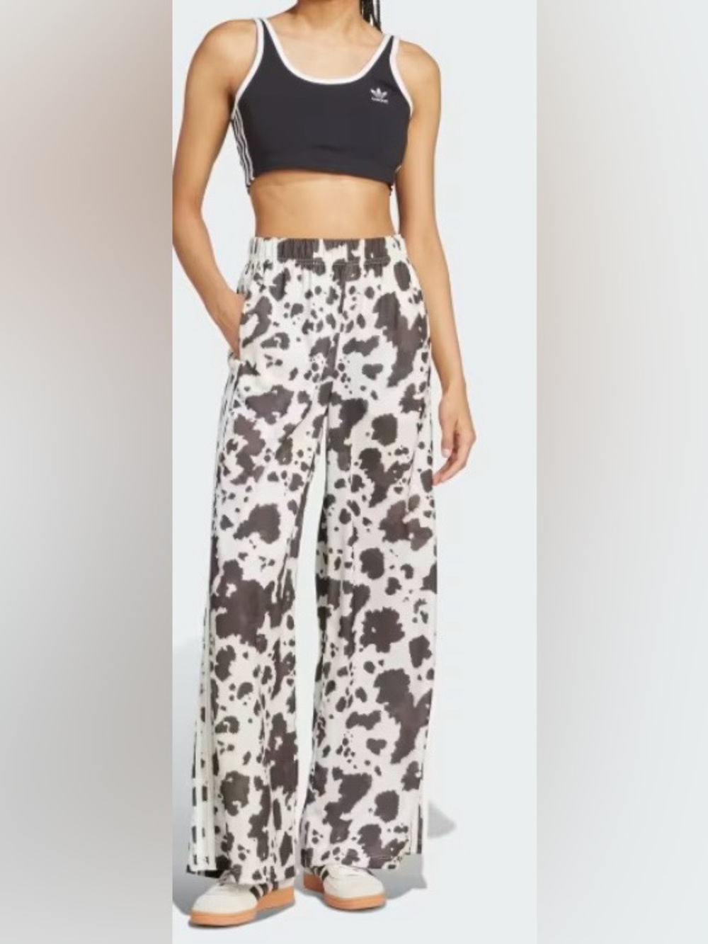 BRAND NEW ADIDAS ORIGINALS PRINTED SATIN WIDE LEG PANTS. $95 RETAIL. SOLD OUT. - Picture 10 of 14
